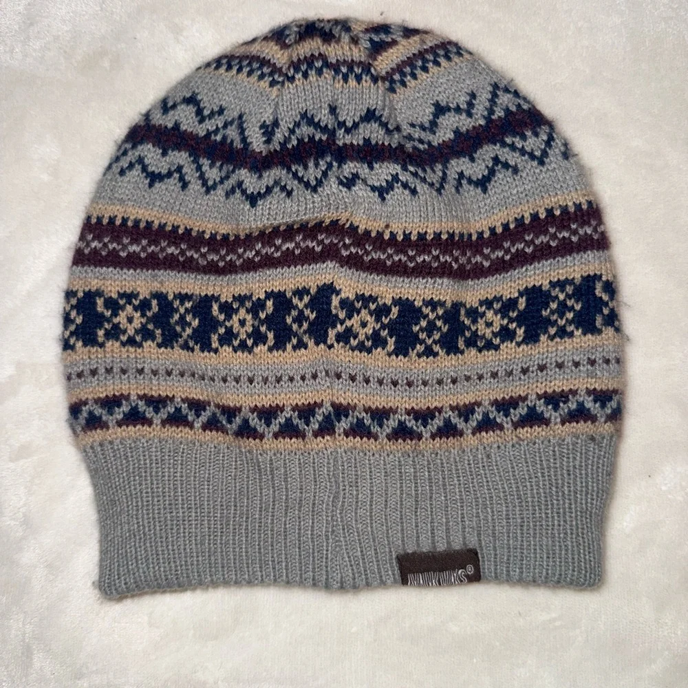 Muk Luks‎ Gray and Blue Knit Beanie